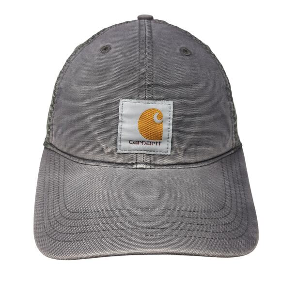 Carhartt Snapback Trucker Hat Solid Gray One Size Mesh Back Outdoor - Picture 1 of 10